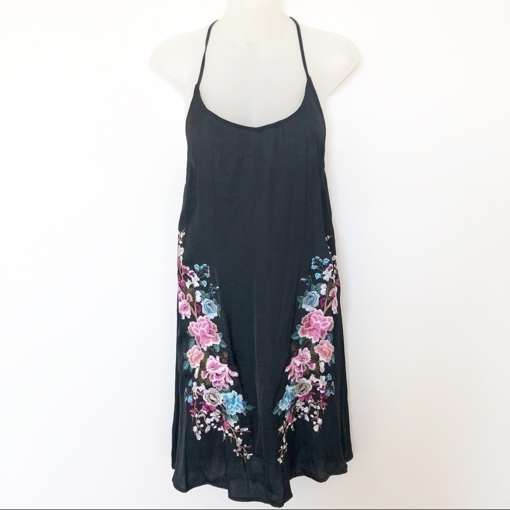 Lucky Brand Womens Zen Garden Floral Embroidered Swim Cover Up Slip Dress XS - Picture 3 of 9